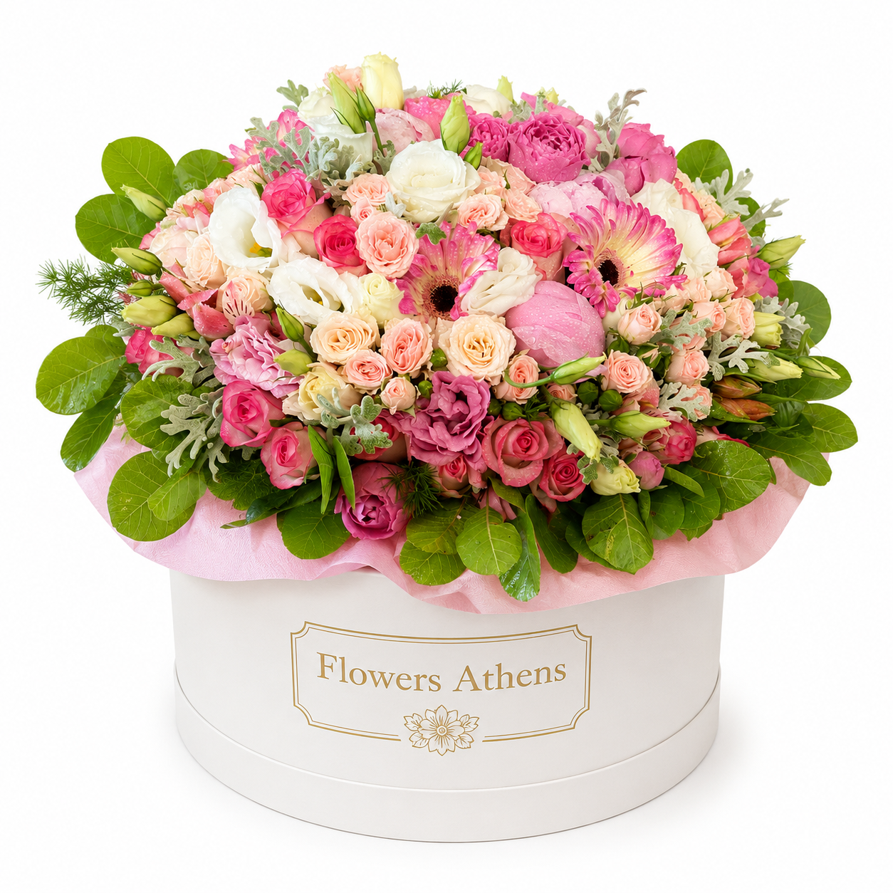 Ροζ Ονειροπόλημα | Σύνθεση σε Κουτί Flowers Athens
