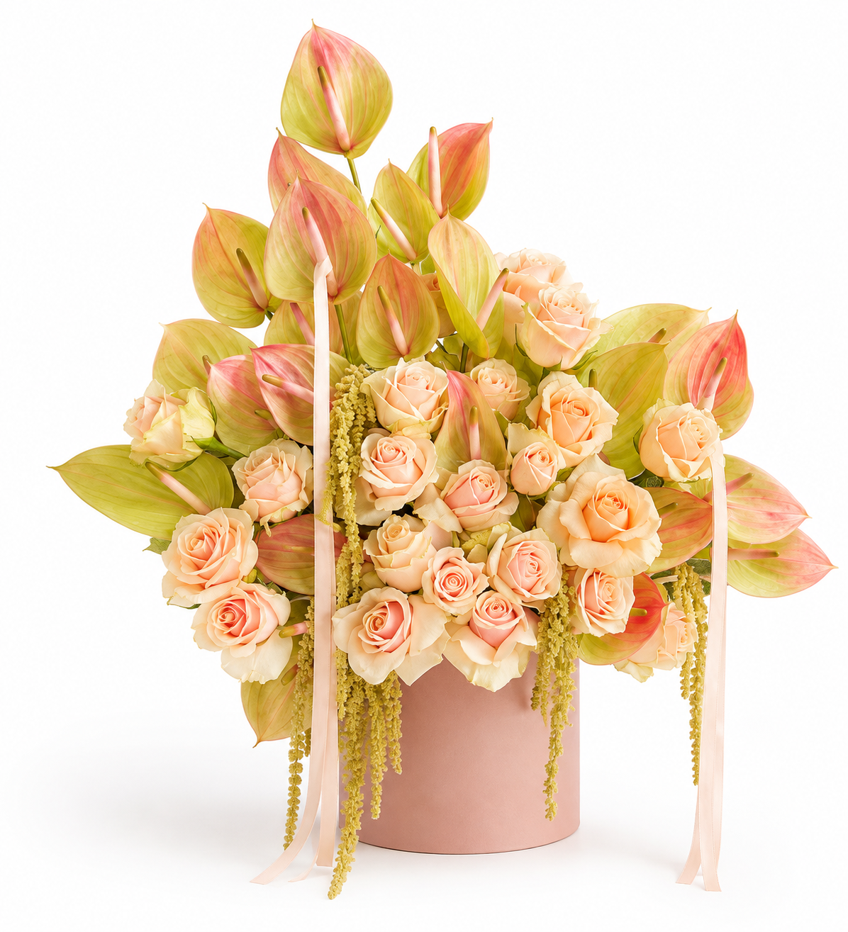 Peach Harmony | Arrangement in a Box FlowersAthens