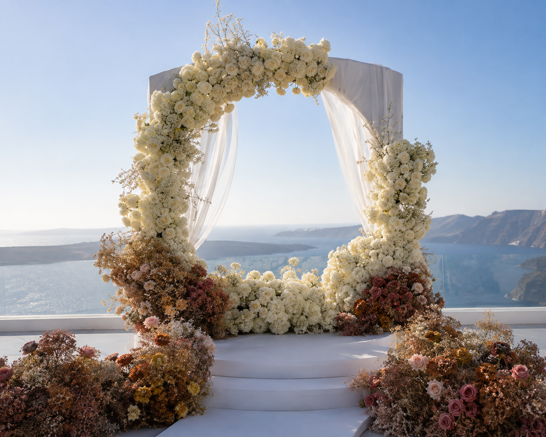 Παραθαλάσσιοι Γάμοι στην Ισθμία & Λουτράκι — Floral Ideas από τη FlowersAthens.gr