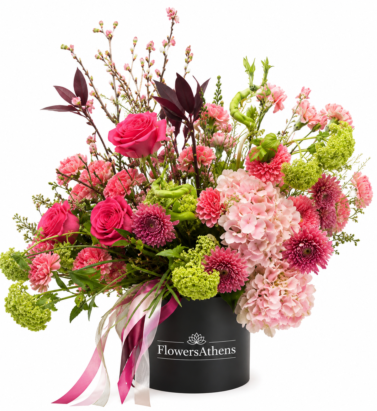 Σύνθεση Ροζ σε Μαύρο Κουτί FlowersAthens