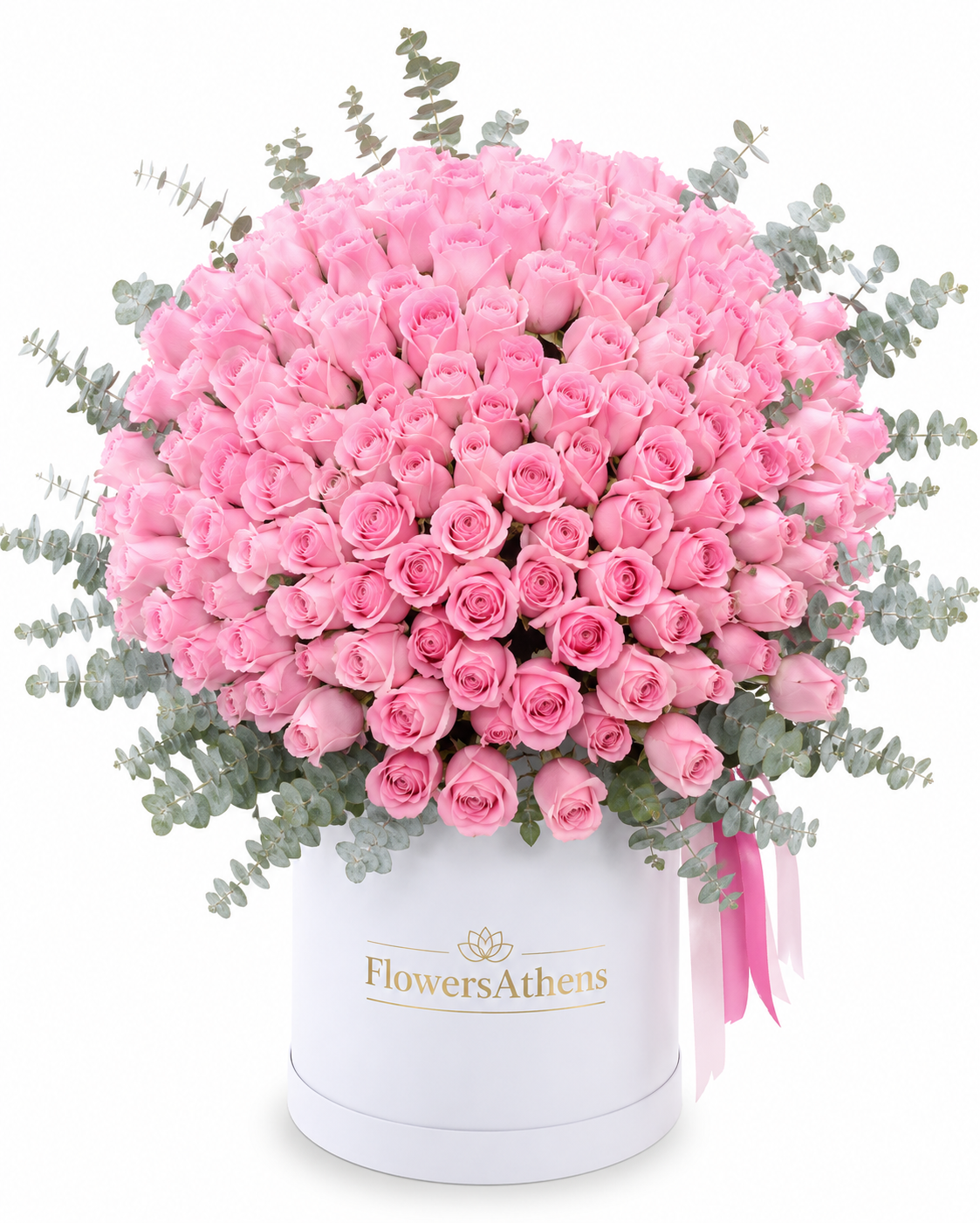 Ροζ Τριαντάφυλλα σε Κουτί FlowersAthens