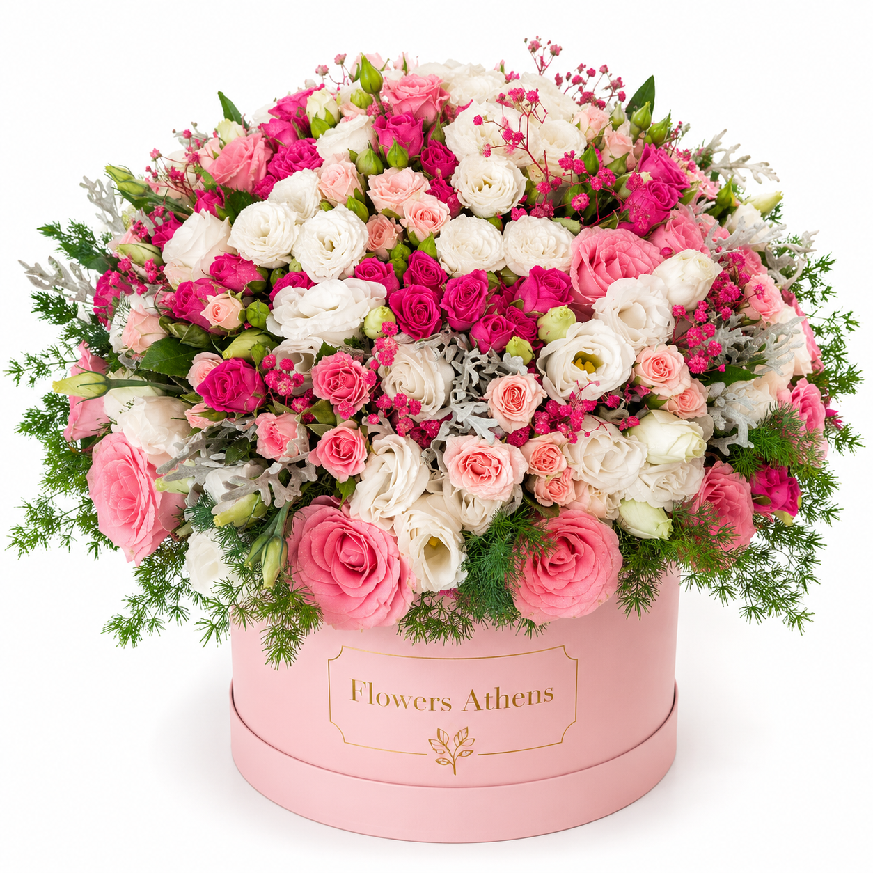Ροζ Συμφωνία | Σύνθεση σε Ροζ Κουτί Flowers Athens